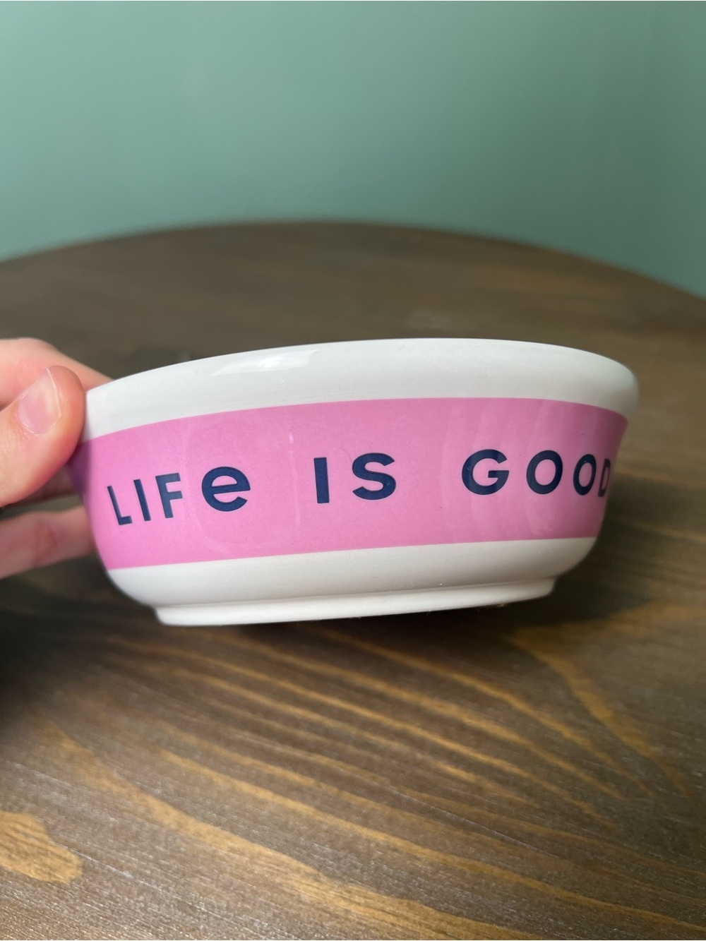 Life Is Good Ceramic Pet Food Water Bowl Set 6” Cat Dog Outdoors Gorpcore - Picture 11 of 13